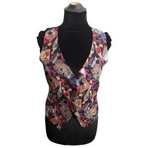 90s Nicole Miller Novelty Barbie Silk Vest